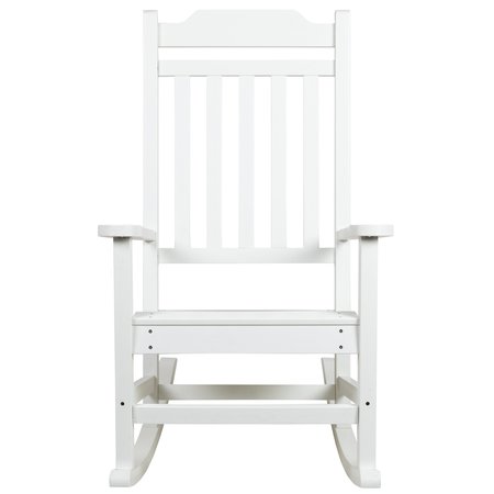 Flash Furniture Winston All-Weather Rocking Chair in White Faux Wood JJ-C14703-WH-GG